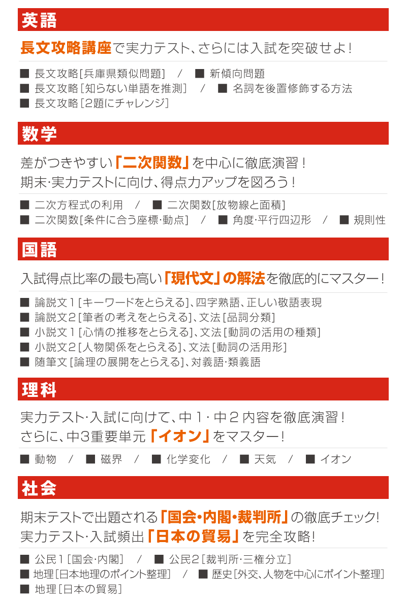 中３ 秋期講習 神戸 明石 加古川の総合進学塾なら 面倒見の良さが抜群の若松塾