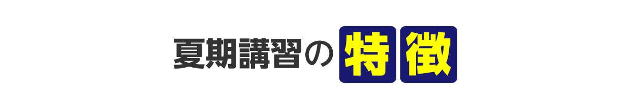 夏期講習の特徴